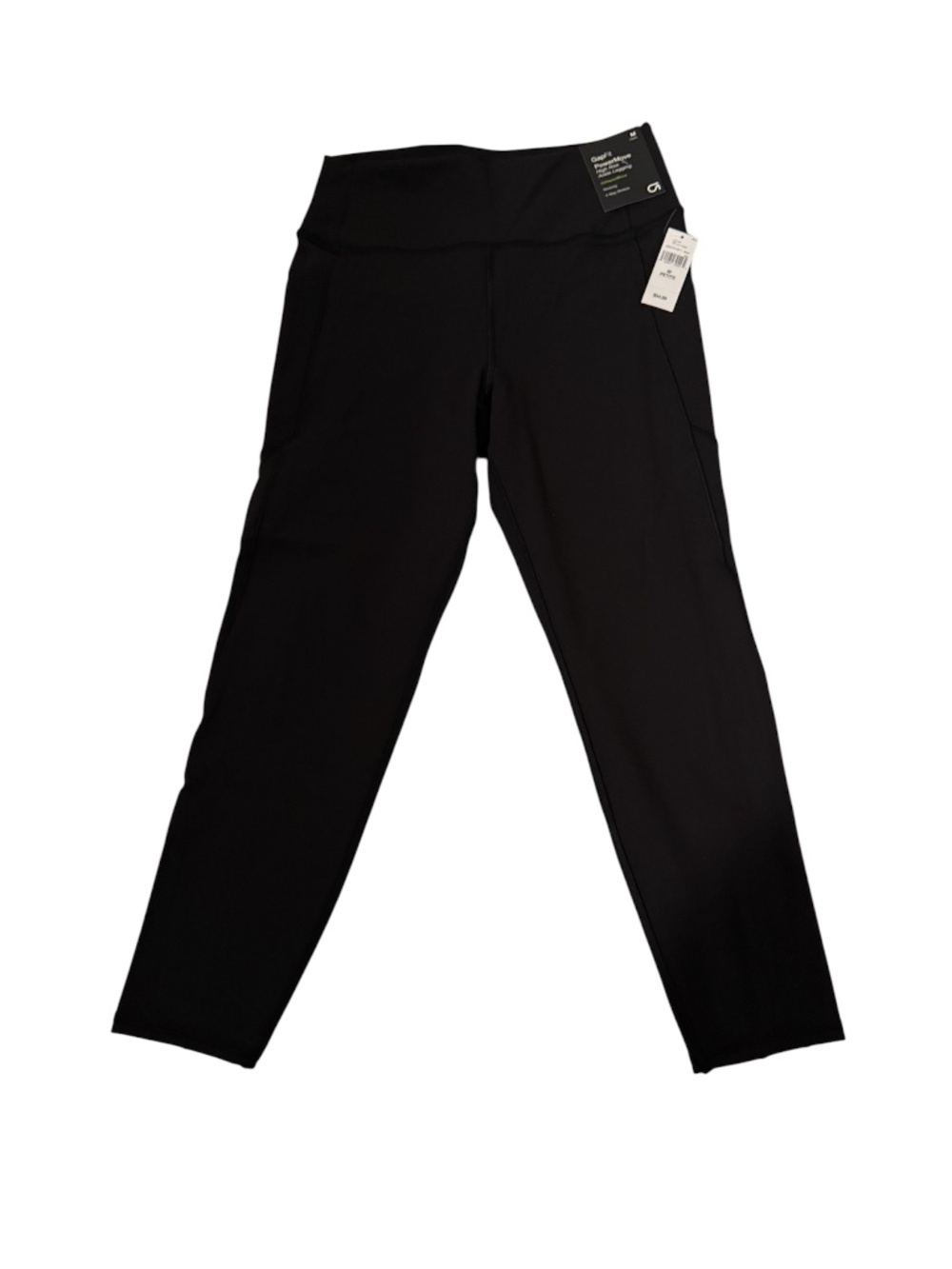 NWT GapFit Black High Rise 4-Way Stretch Ankle Leggings Size M Petite w/pockets